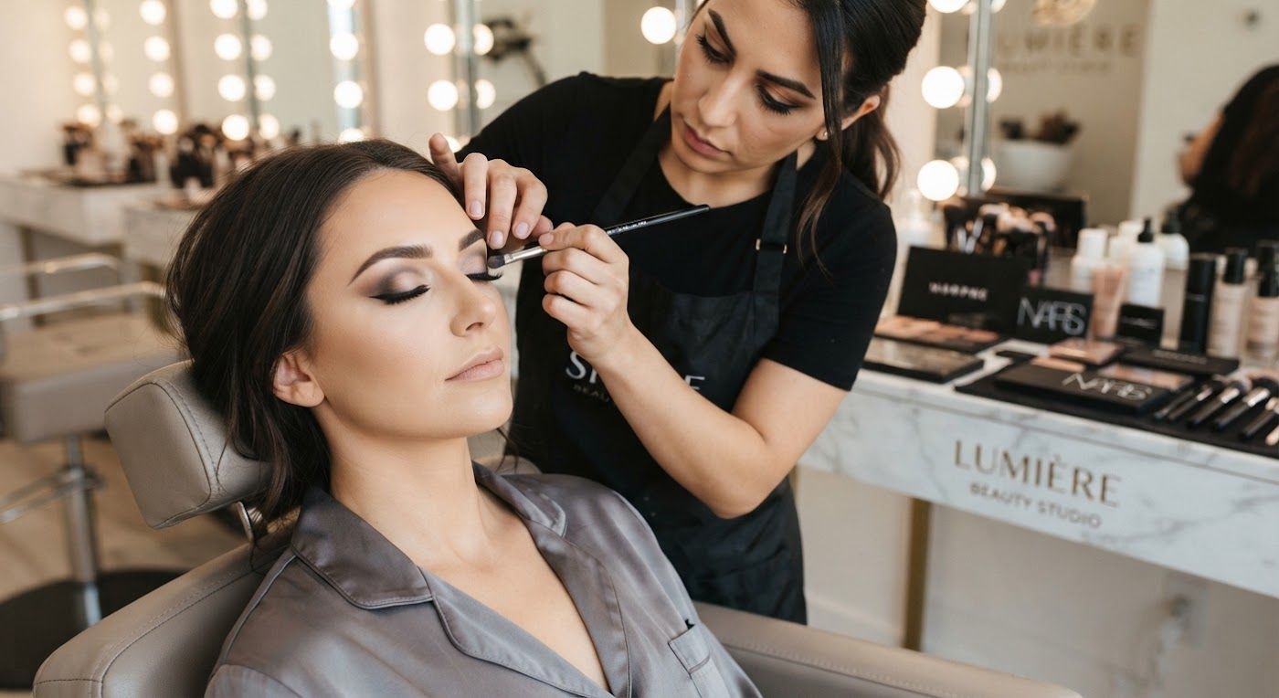 Smokey eye makeup and lash extensions